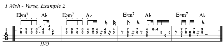 I Wish chords and TAB, verse example 2.
