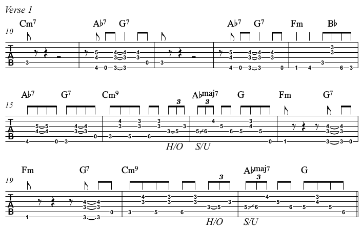 Why Don't You Do Right chords and TAB, verse 1.
