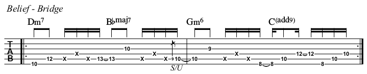 Belief chords and TAB, bridge.
