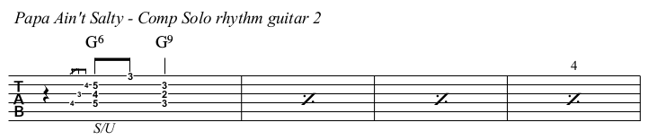 Papa Ain't Salty TAB, solo 2 - guitar 2 preview.