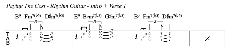 Paying The Cost To Be The Boss TAB. Intro and verse rhythm preview.
