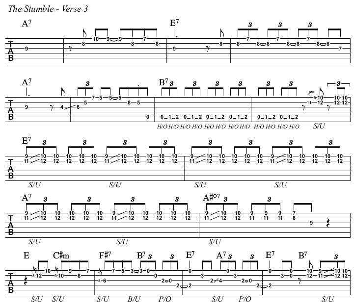 The Stumble chords and TAB, verse 3.