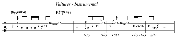 Vultures chords and TAB, instrumental.