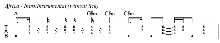 Africa chords and TAB, intro idea 1.