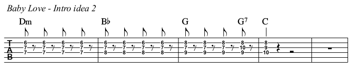 Baby Love chords and TAB, intro idea 2.