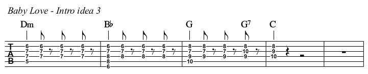 Baby Love chords and TAB, intro idea 3.