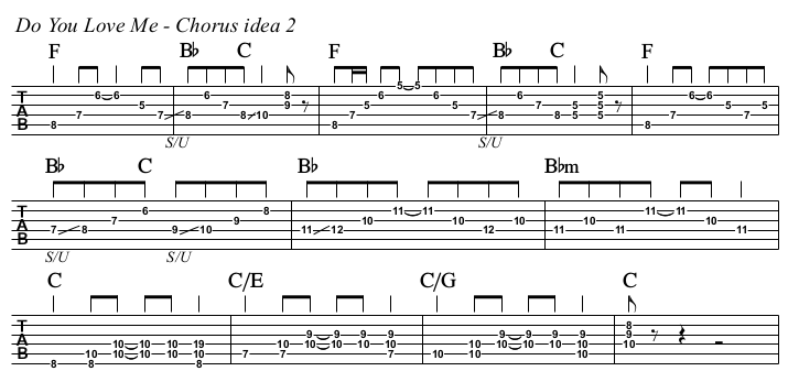 Do You Love Me chords and TAB, chorus idea 2.
