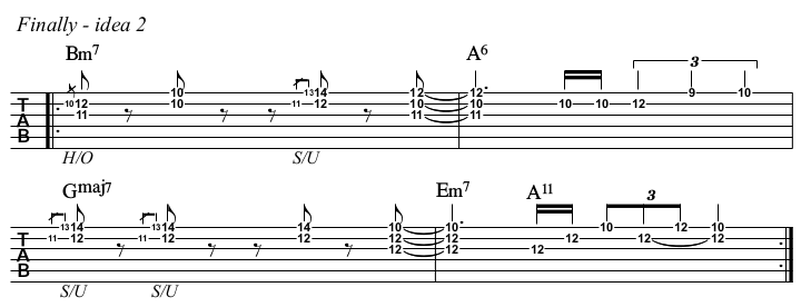Finally chords and TAB, idea 2.