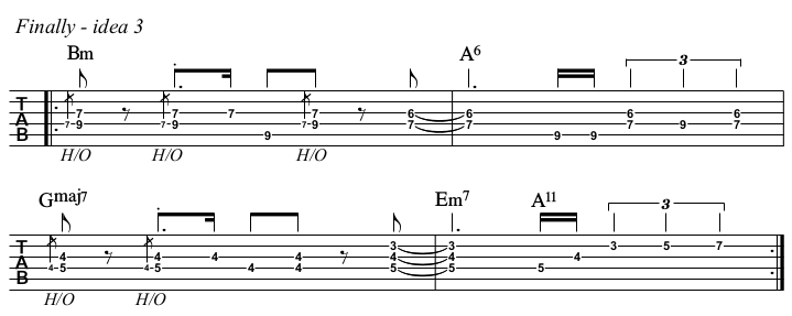 Finally chords and TAB, idea 3.