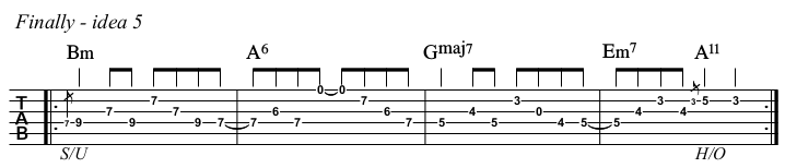 Finally chords and TAB, idea 5.