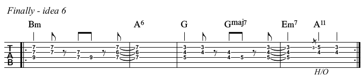 Finally chords and TAB, idea 6.