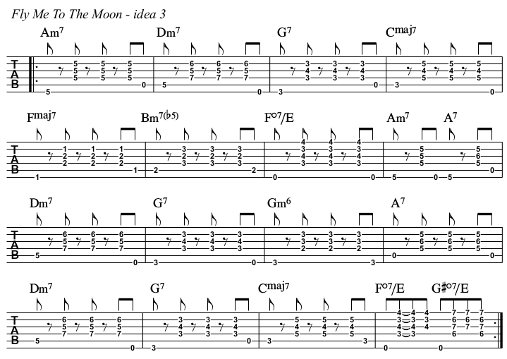 Fly Me To The Moon chords and TAB, idea 3.