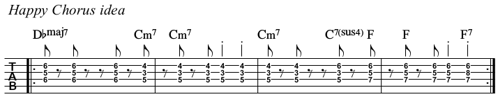 Happy chords and TAB, chorus.