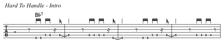 Hard To Handle (Otis Redding) chords and TAB, intro.