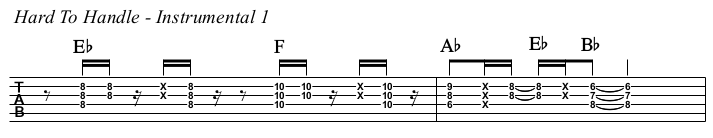 Hard To Handle (Otis Redding) chords and TAB, instrumental 1.