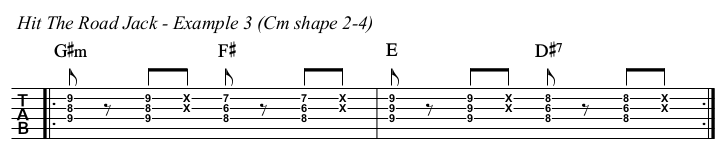 Hit The Road Jack (Ray Charles) chords and TAB, example 3.