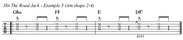 Hit The Road Jack (Ray Charles) chords and TAB, example 5.