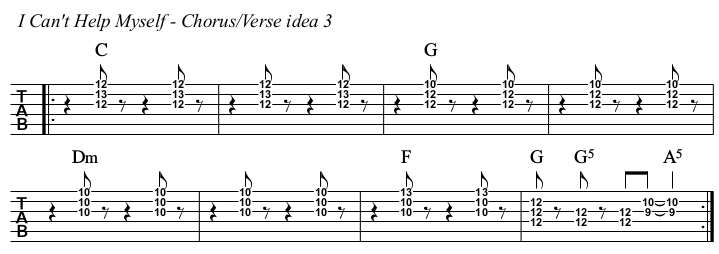 I Can't Help Myself (Sugar Pie Honey Bunch) chords and TAB, chorus and verse idea 3.