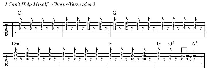 I Can't Help Myself (Sugar Pie Honey Bunch) chords and TAB, chorus and verse idea 5.