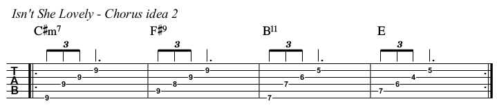 Isn't She Lovely chords and TAB, chorus idea 2.