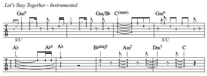 Let's Stay Together chords and TAB, instrumental