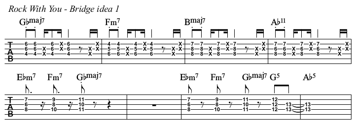 Rock With You chords and TAB, bridge idea 1.