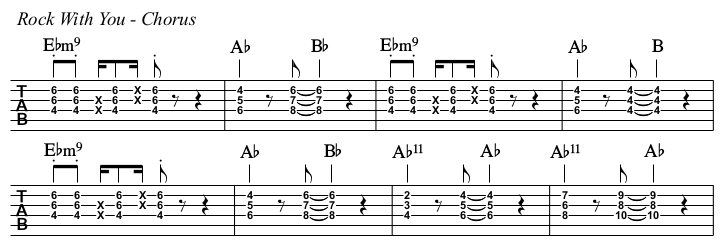 Rock With You chords and TAB, chorus.