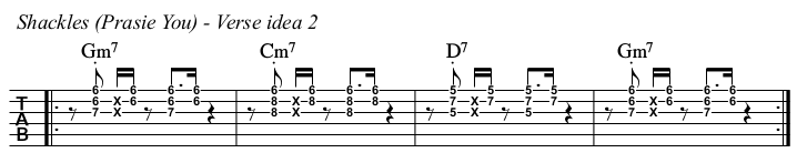 Shackles (Praise You) chords and TAB, verse idea 2.