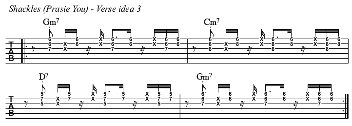 Shackles (Praise You) chords and TAB, verse idea 3.