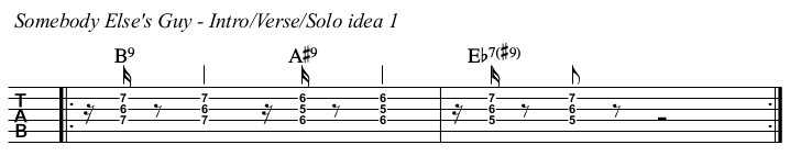 Somebody Else's Guy chords and TAB, Intro and verse idea 1.