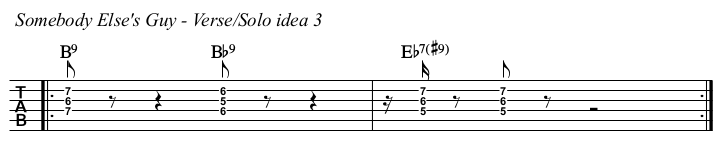Somebody Else's Guy chords and TAB, Intro and verse idea 3.