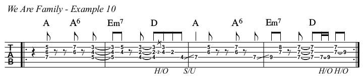 We Are Family chords and TAB, example 10.
