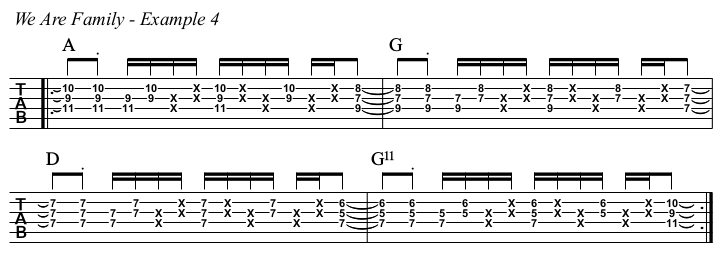We Are Family chords and TAB, example 4.