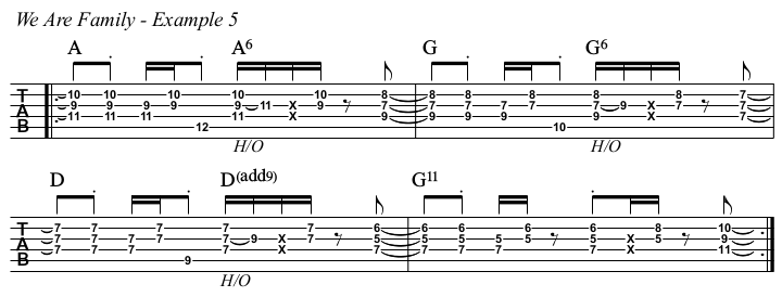 We Are Family chords and TAB, example 5.
