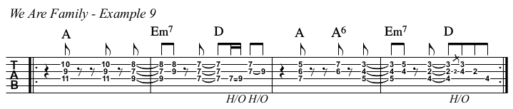 We Are Family chords and TAB, example 9.