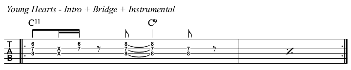 Young Hearts Run Free TAB. Intro, bridge, and instrumental instrumental section.