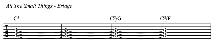 All The Small Things chords and TAB, bridge.