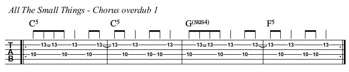 All The Small Things chords and TAB, chorus overdub 1.