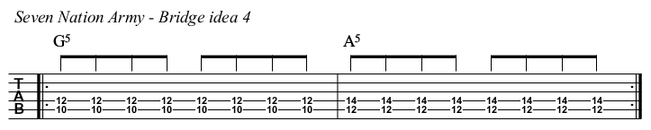 Seven Nation Army chords and TAB, bridge 4.