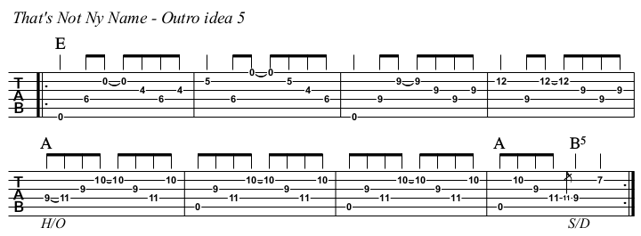 That's Not My Name chords and TAB, outro idea 5.