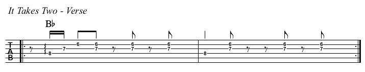 It Takes Two chords and TAB, verse.