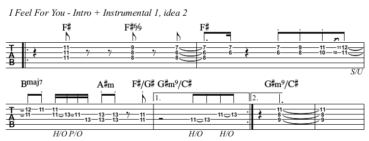 I Feel For You chords and TAB, intro and instrumental idea 2.