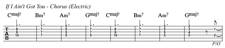 If I Ain't Got You chords and TAB electric, chorus.