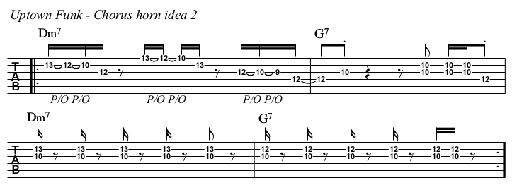 Uptown Funk chords and TAB, chorus horn idea 2.