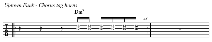 Uptown Funk chords and TAB, chorus tag.