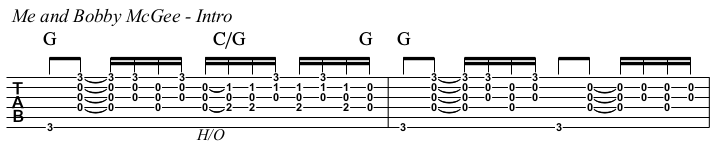 Me and Bobby McGee TAB, intro.