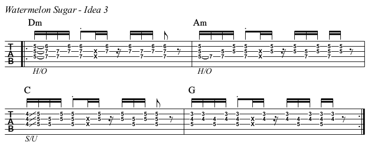 Watermelon Sugar chords and TAB, ex 3.