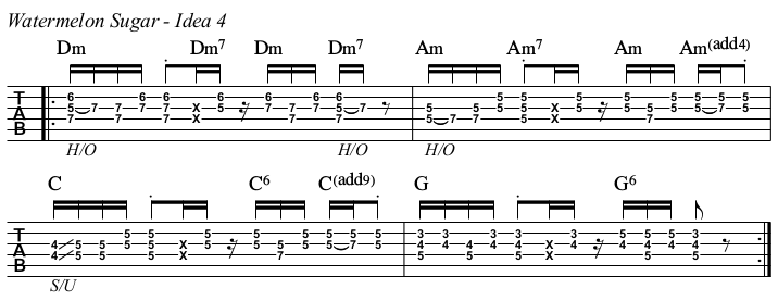 Watermelon Sugar chords and TAB, ex 4.