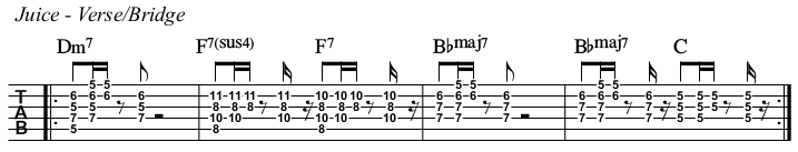 Juice chords and TAB, verse and bridge