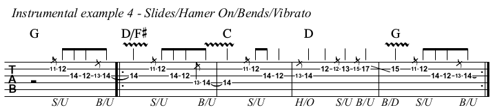 Wonderful Tonight chords melody exercise 4, all techniques